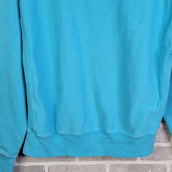 Champion Reverse Weave Y2K Light Blue Spell Out Hoodie Hooded Sweatshirt Men's M - Picture 10 of 16